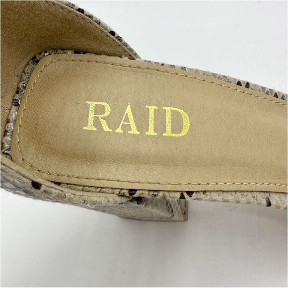 RAID Snake Print Ankle Strap Chunky Heel Sandals Sz 7.5 M - Picture 7 of 12